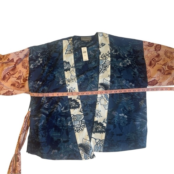 NWT Anthropologie Tori Cropped Kimono Mixed Pattern Open Cardigan One Size - Picture 7 of 9